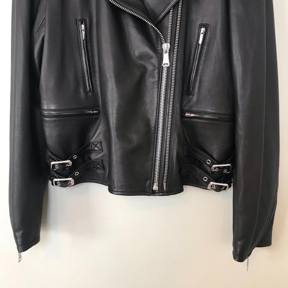 NEW FRAME PCH Leather Jacket Noir Size Large - Picture 11 of 16